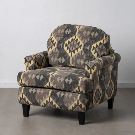 Lenestol svart-taupe velvet tre 91x90x95