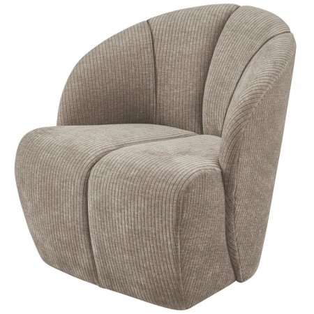 WOOOD MOJO SWIVEL ARMCHAIR WOVEN RIB FABRIC DARK SAND